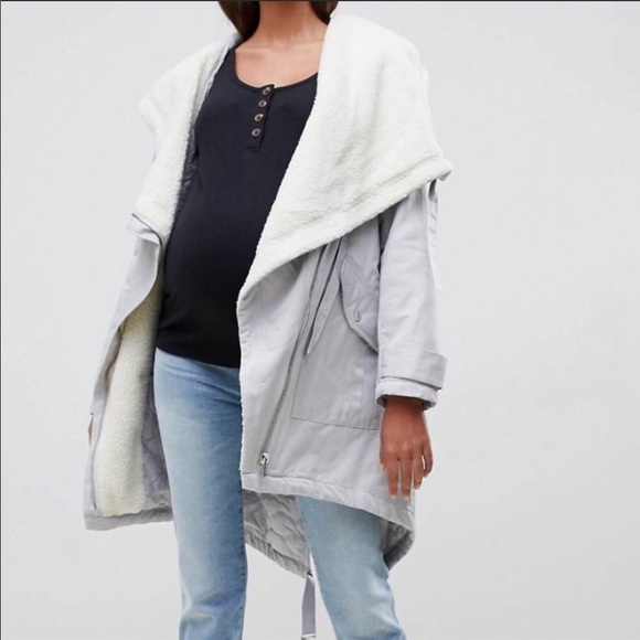 ASOS Maternity Coat baby blue - Picture 2 of 5